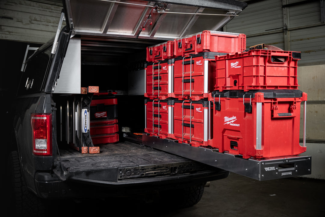 Milwaukee Packout Compatible Truck Bed Slide by OzTech
