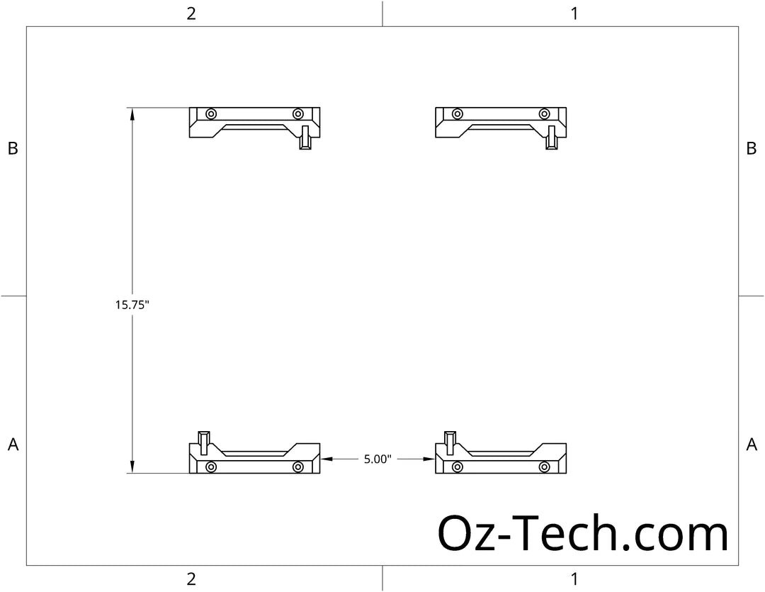 Dimensional drawing of ToughBuilt StackTech brackets.