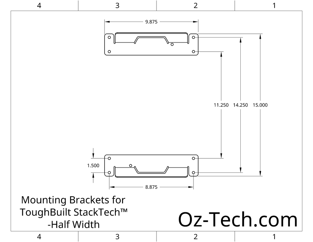 Half Width Metal Mounting Bracket + Plastic Mounting Bracket Bundle - ToughBuilt StackTech™